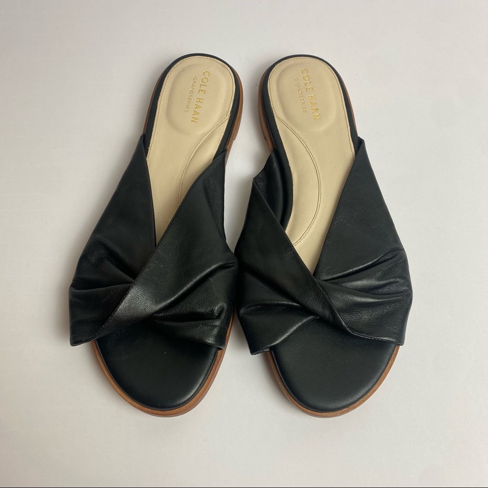 Cole Haan Alyx Black Leather Slide Sandal 9